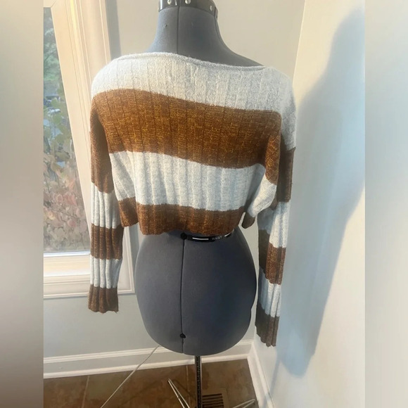 Urban Outfitters BDG Sz S slouchy long sleeve ribbed knit sweater ultra-cropped - Picture 8 of 14
